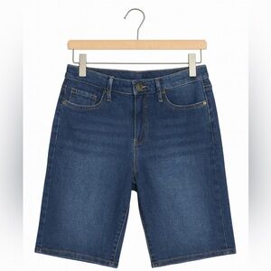 Seven7 Women's Size 4 Sunset Bermuda Stretch-Waist Denim Shorts 10.5" Inseam.